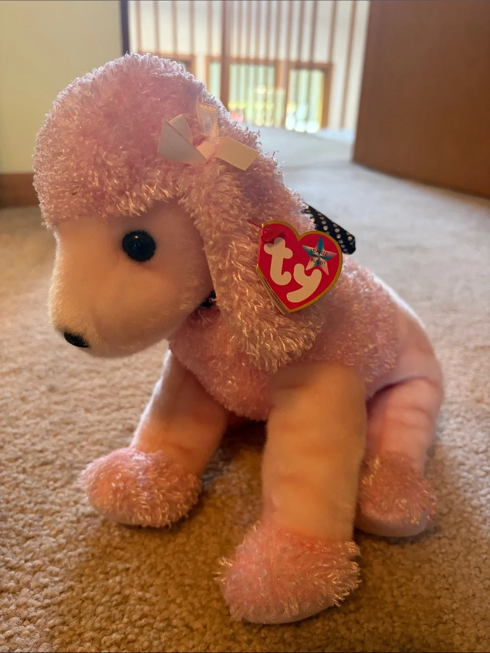 Ty Pink Plush Poodle Dog Toy